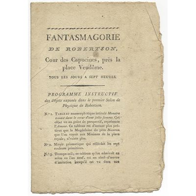 LIVRE vers 1800. « FANTASMAGORIE de ROBERTSON », France